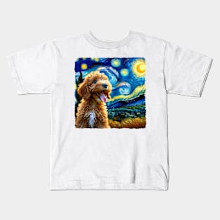 Starry Lagotto Romagnolo Portrait - Dog Portrait Kids T-Shirt